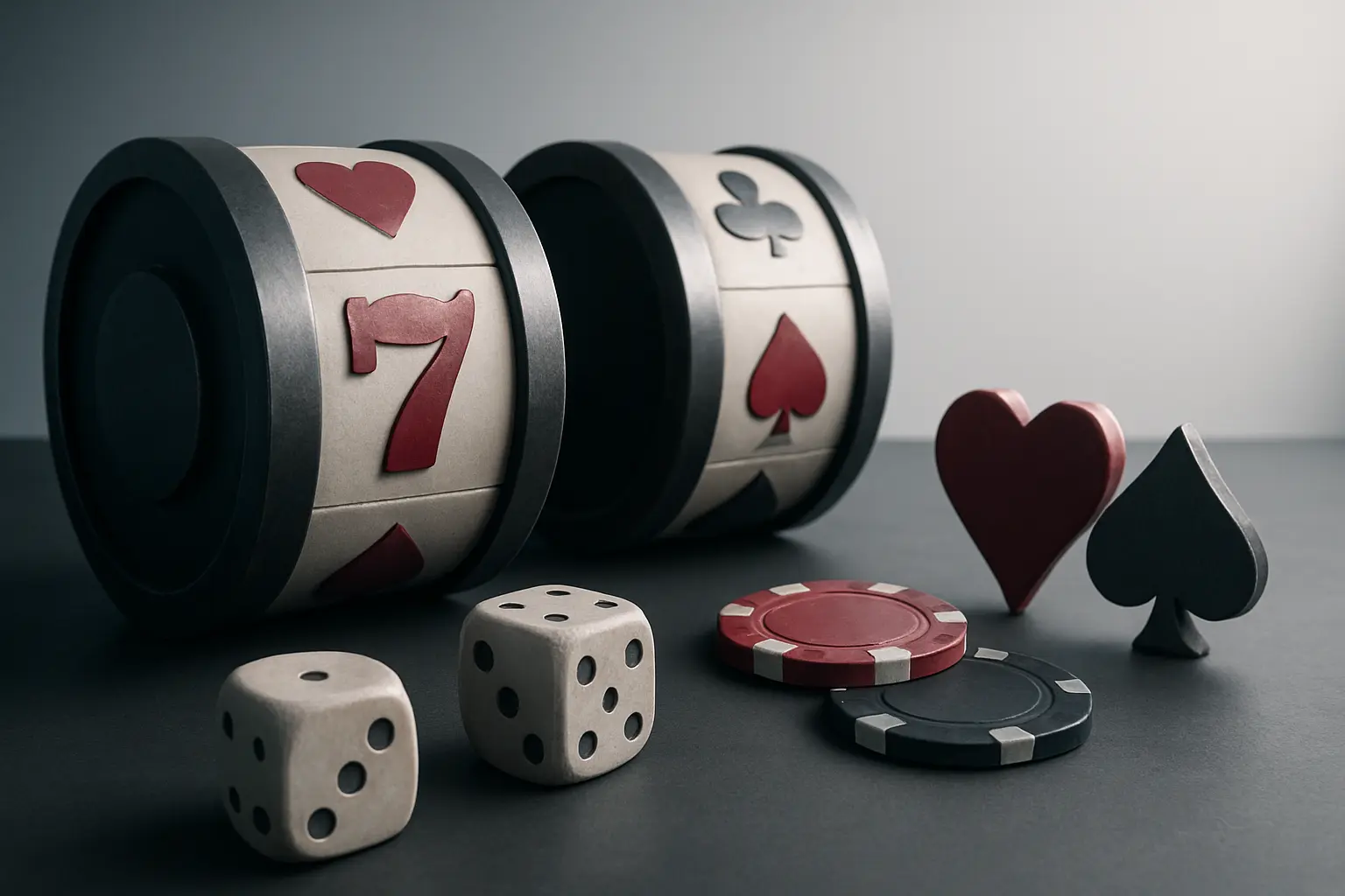 Render tridimensional de formas inventadas, en los colores de la publicación; acompaña a «Joker's Jewels Cash»